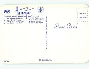 Unused Pre-1980 MAYFAIR HOTEL Colorado Springs Colorado CO Q5343