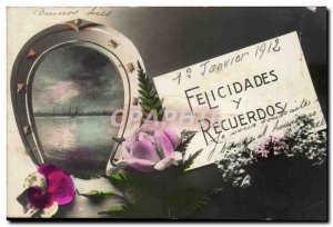 Postcard Old Felicidades Recuerdos