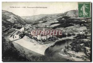 Old Postcard Panorama of & # 39Entraygues