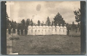 US FEMALE BATALLION WWI ERA ANTIQUE REAL PHOTO POSTCARD RPPC