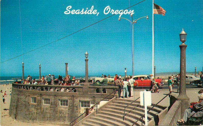 Autos 1950s Seaside Oregon Postcard Smith Scenic Colorpicture 5982