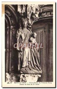 Old Postcard Batz Sur Mer Notre Dame Du Precious Blood Statue Wood