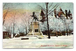 Dominion Square Monument Winter View Montreal Quebec Canada UNP DB Postcard I16