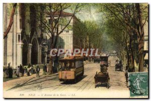 Postcard Old Tram Train Nice Avenue Station