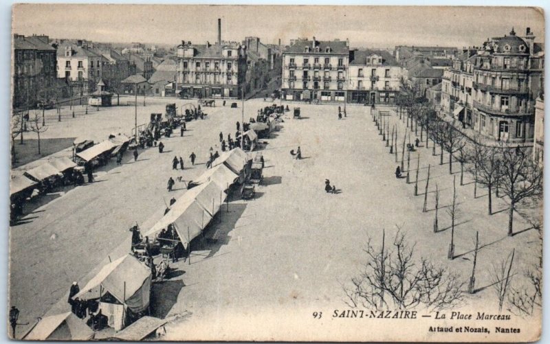 Postcard - La Place Marceau - Saint-Nazaire, France