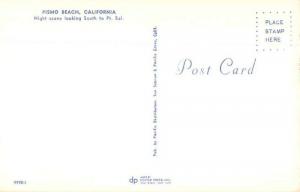 Pismo Beach California Night Scene Looking South Vintage Postcard JD933124