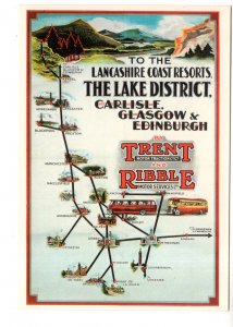 Road Map, Lancashire Coast Resorts, Trent, Ribble Motor Services England