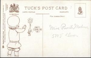TUCK Buster Brown & Tige w/ Balloons Valentine #8 c1910 Postcard EXC COND jrf