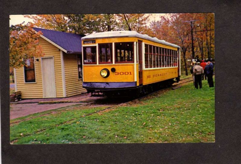 CT Connecticut Company Trolley Car Warehouse Point Connecticut Postcard