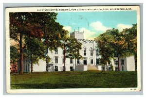 Vintage 1937 Postcard Georgia Military College Old State Capitol Milledgeville