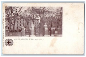 View Of Van Wickle Gates Brown University Providence Rhode Island RI Postcard