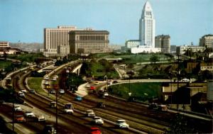 Hollywood Freeway, Los Angeles 1962 Rotary Convention Vintage Postcard G03