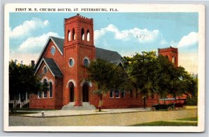 St Petersburg Florida~First Methodist Episcopal Church South~PM 1923~Postcard