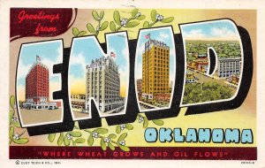 Enid, Oklahoma, Greetings From Enid Large Letters, AA370-17