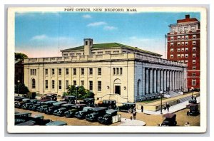 Post Office Building New Bedford  Massachusetts MA Linen Postcard Y13