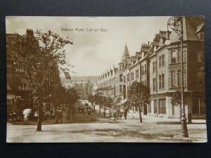 Wales COLWYN BAY Station Road & IMPERIAL HOTEL 1911 RP Postcard by Valentine