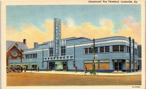 1937 Greyhound Bus Terminal Louisville Kentucky Postcard
