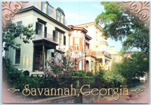 Postcard - Authentically restored houses - Savannah, Georgia