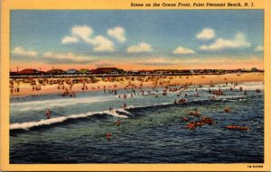 New Jersey Point Pleasant Beach Scene On The Ocean Front 1949 Curteich