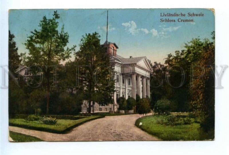 494994 LATVIA Livonian Switzerland Cremon Krimulda castle Vintage postcard