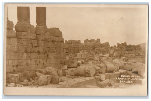 Ruins Of The Temple Jupiter Baalbek Lebanon USS Pittsburgh RPPC Photo Postcard