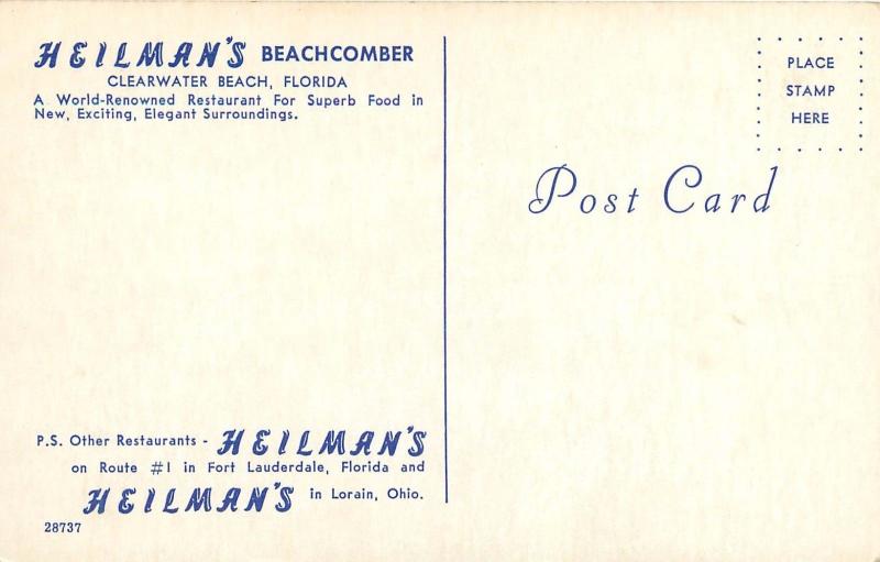 Heilman's Beachcomber Clearwater Beach Florida FL Fort Lauderdale Postcard