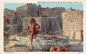 Hopi Snake Priest Entering Snake Kiva Oraibi, Arizona, AZ, USA Indian Unused 