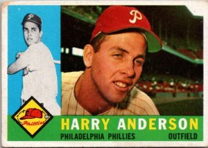 1960 Topps Baseball Card Harry Anderson Philadelphia Phillies sk1821