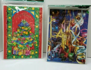 3-D Christmas Cards Tree Angels Nutcracker Bells Sealed Packs (8 Cards) GC167