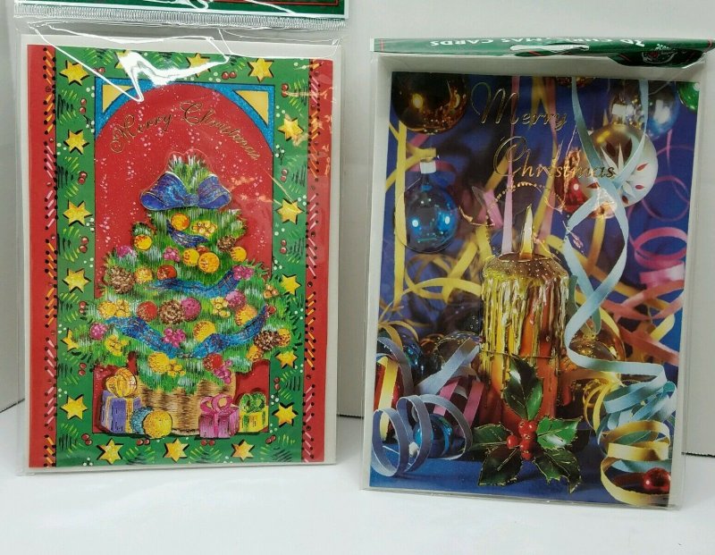 3-D Christmas Cards Tree Angels Nutcracker Bells Sealed Packs (8 Cards) GC167