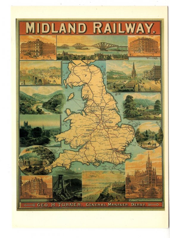 Map,  Midland Railway, England