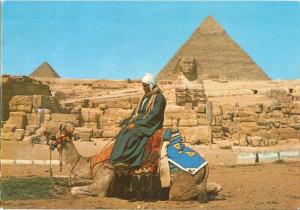 Egypt, Giza, The Great Sphinx and the Pyramids, Postcard