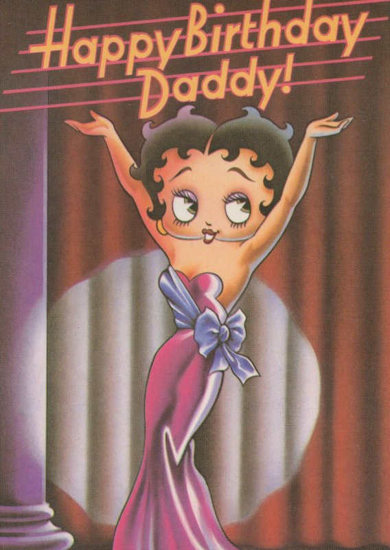 Betty Boop Happy Birthday Daddy Postcard