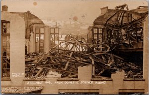 USA School Fire Assembly Hall Domestic Science Rooms Wheeling WV RPPC  09.94