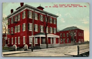 YORK PA HOSPITAL & DISPENSARY ANTIQUE POSTCARD