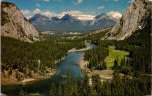 Canada Banff Bow Valley and Fairholme Range Seen From Banff Springs Hotel 1967