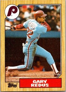 1987 Topps Baseball Card Gary Redus Philadelphia Phillies sk3471