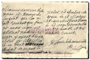 Old Postcard Miss Letter of Nicolas Valliere has Desmarez 1707