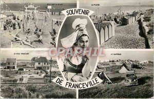 Modern Postcard Souvenir de Franceville Games on the beach Beach THE PRODUCT ...