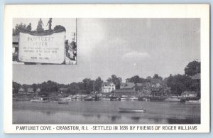 Cranston Rhode Island Postcard Pawtuxet Cove River Multiview 1940 Vintage Linen