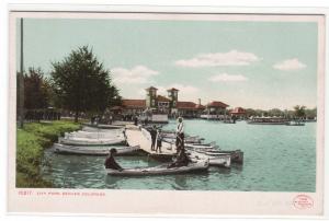 Canoe Boating City Park Denver Colorado 1907c postcard