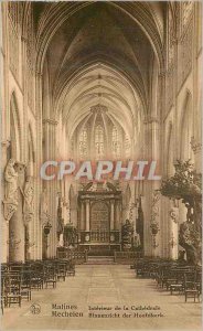 Modern Postcard Malines Interior of the Cathedral