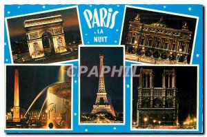 Old Postcard Paris and its illuminated monuments Wonders Arc de Triomphe Etoi...