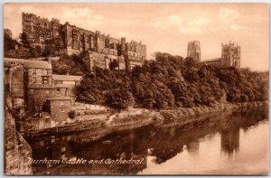 VINTAGE POSTCARD DURHAM CASTLE & CATHEDRAL AT COUNTY DURHAM ENGLAND 1910s