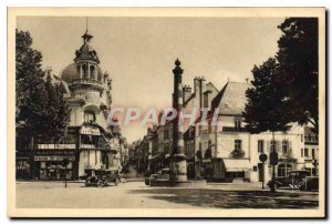 Old Postcard Moulins (Allier) Place and Rue d'Allier