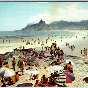 c1950s Rio de Janeiro Brazil Arpoador Beach Varig Airline South America Map A208
