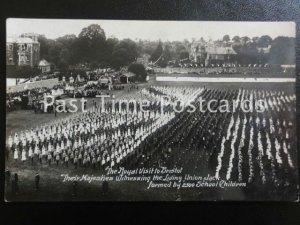 BRISTOL The Royal Visit LIVING UNION JACK by 2500 school children c1910 RP PC