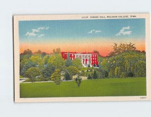 Postcard Pardee Hall, Milligan College, Tennessee