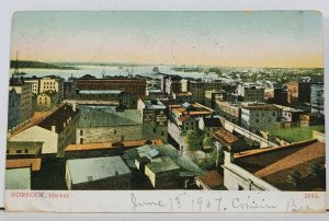 VA NORFOLK Harbor c1907 Philadelphia to Peter's Creek Pennsylvania Postcard L20