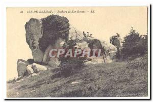 Island Brehat Old Postcard Ker Briant Rocks